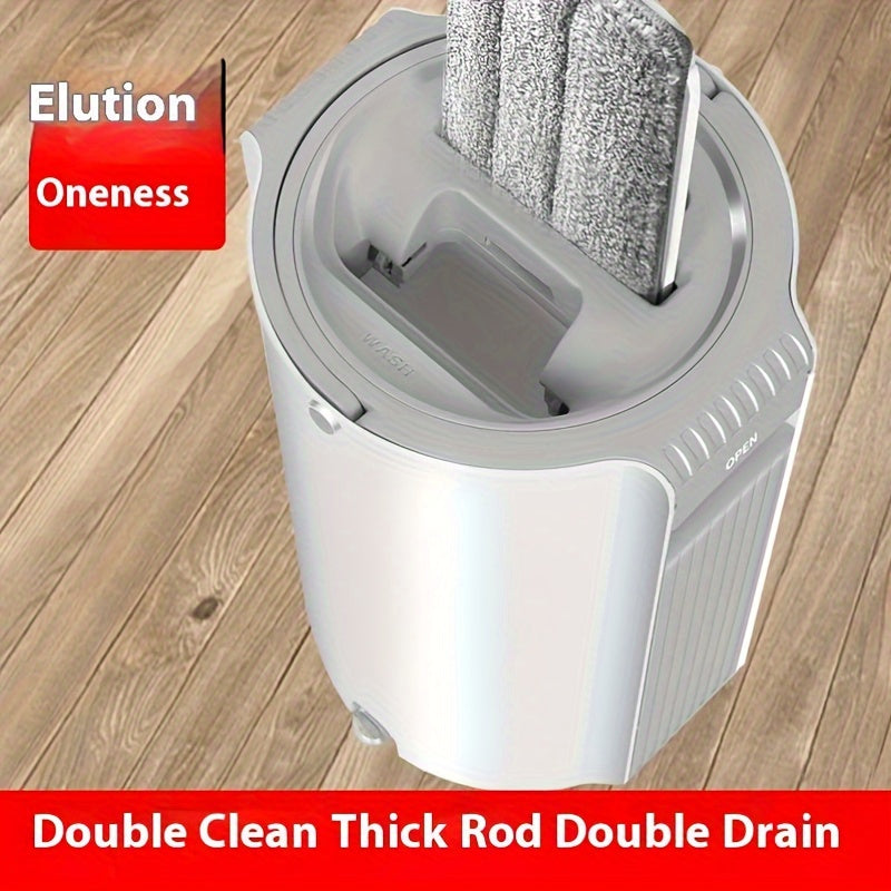 O'z-o'zidan siqiladigan tekis mopu to'plami, zanglamaydigan po'latdan yasalgan tutqich va chelak - Qo'llar bilan ishlatmasdan, quruq va nam mop dizayni bilan yashash xonangizni oson tozalang, qo'llaringizni ishlatmasdan siqish oson.