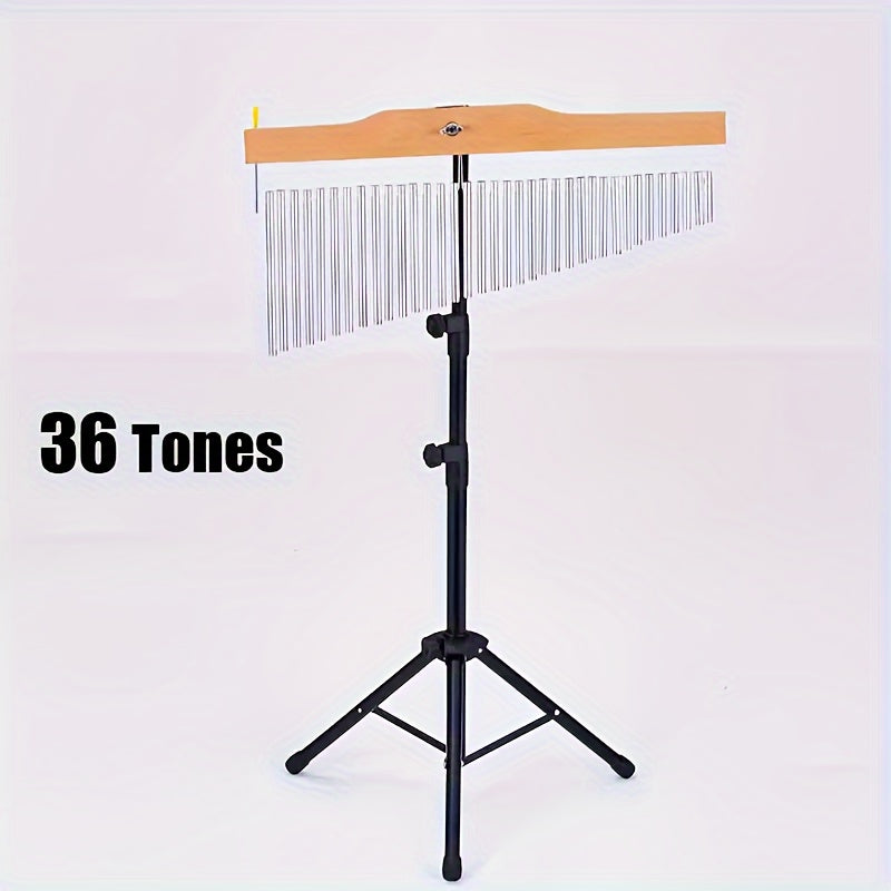 Set de campanas de viento de aluminio de 36 tonos con soporte y mazo para actuaciones musicales