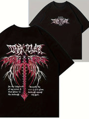 Women's Y2K Letter Print Crew Neck Short Sleeve T-Shirt for Spring Summer