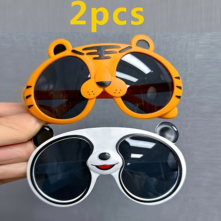 Kids' Cartoon Panda Glasses for Children with Optional Case Multi-Color Plastic Casual