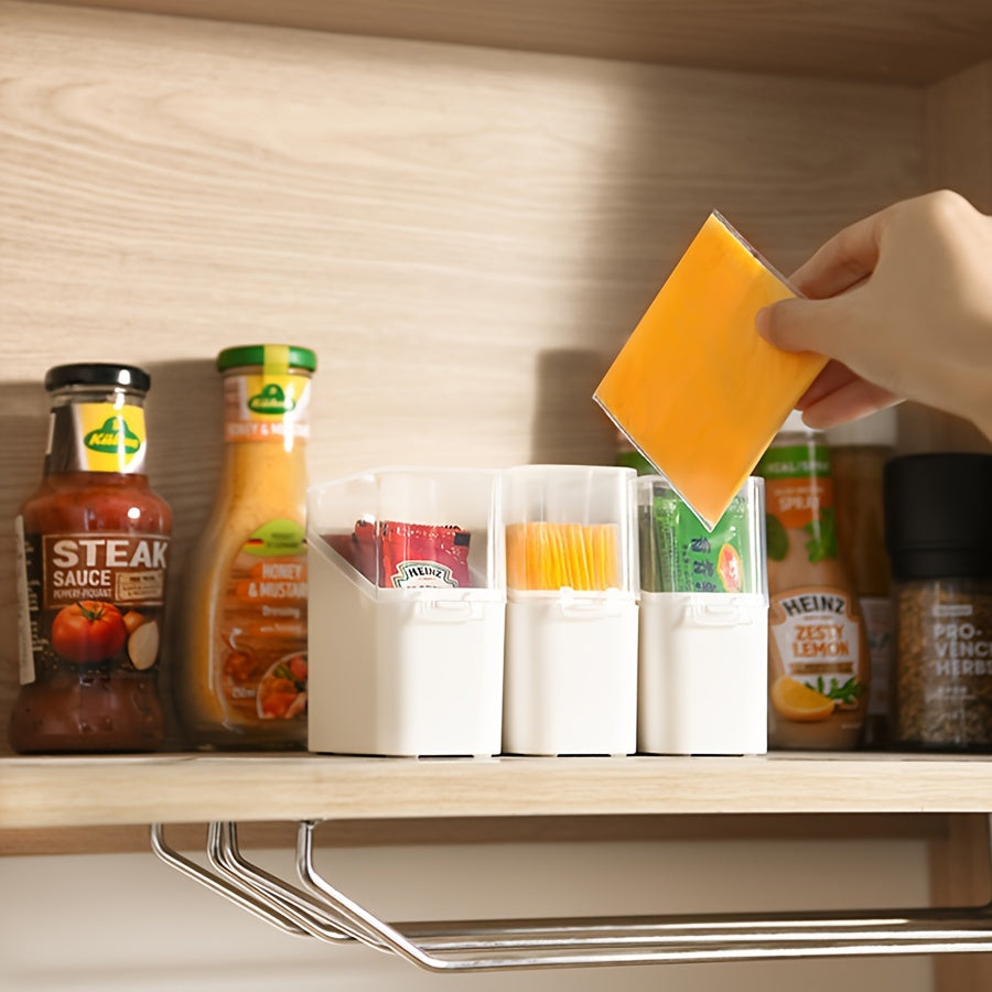 Pishloq, deli go'shti, sariyog', qahva, atıştırmalıklar va boshqalar uchun oziq-ovqat xavfsiz plastik saqlash qutisi - muzlatgichni tartibga solish va uy saqlash ehtiyojlari uchun mukammal