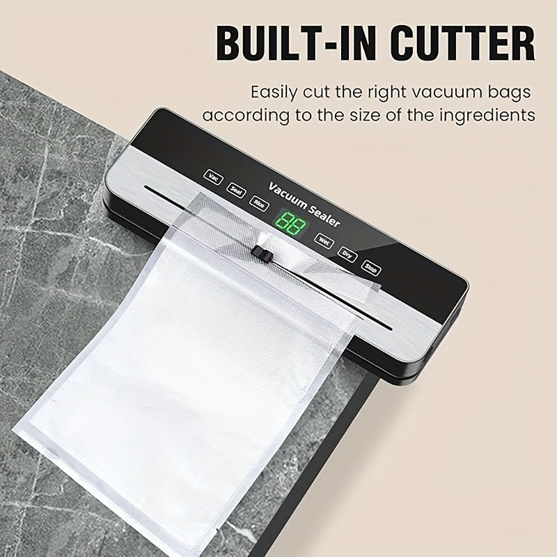 Máquina selladora al vacío con pantalla táctil, envasado de alimentos húmedos y secos, cortador mejorado
