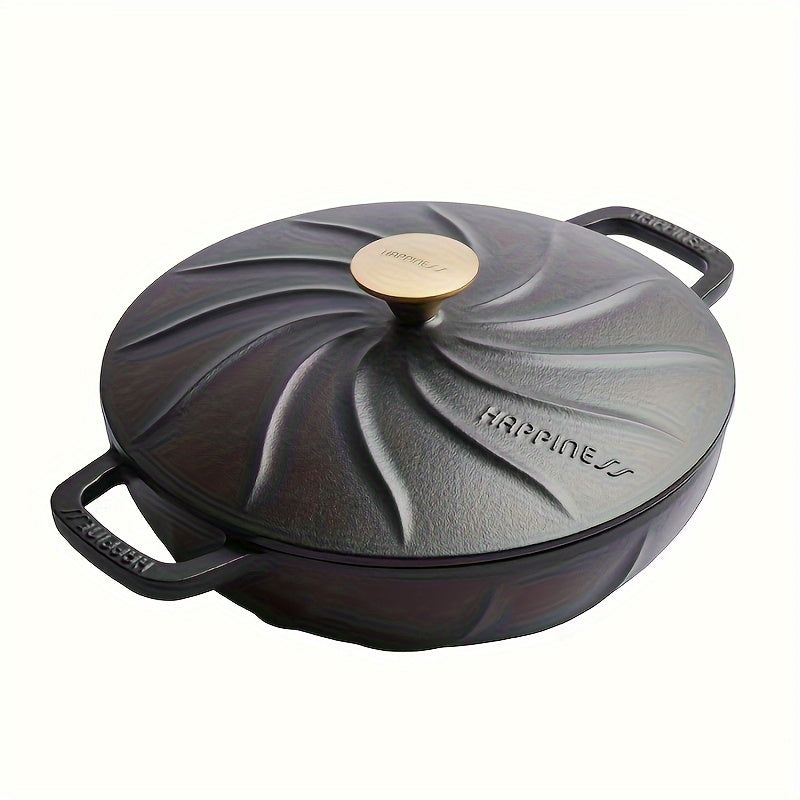27cm Cast Iron Stew Pot for Gas Oven Grill, Multi-Use Kitchen Cookware