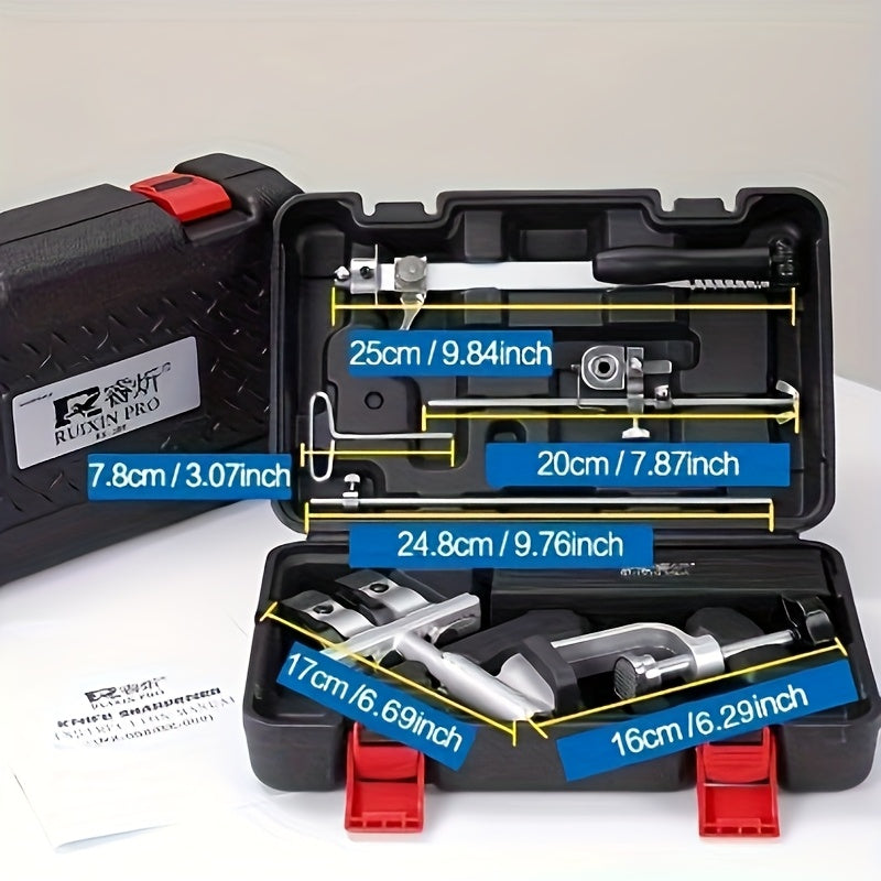 RUIXIN Professional Kitchen Knife Sharpener moslashuvchan burchak, olmos shagʻal, temir konstruktsiya, turli xil pichoq uchun qoʻlda silliqlash tizimi bilan. Oshxona silliqlash tizimi bilan chiroyli