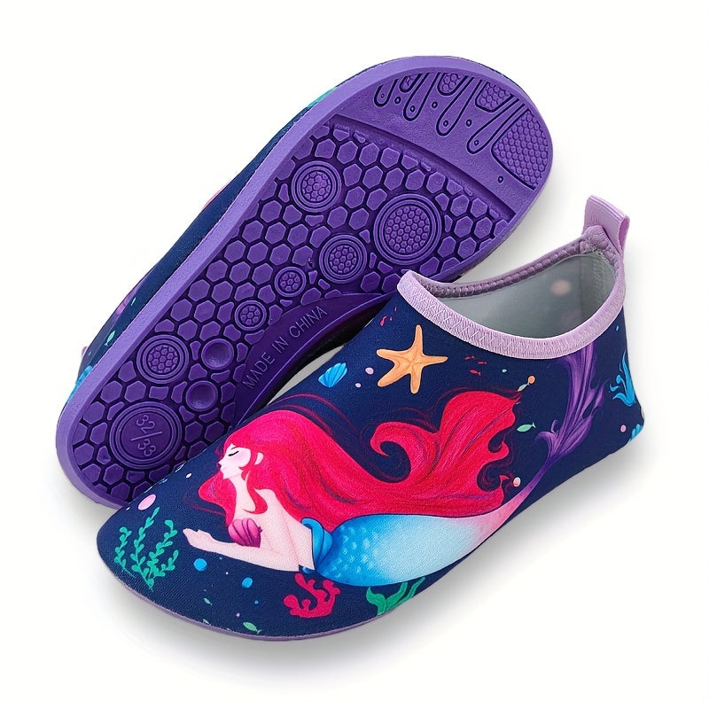 Детские водные тапочки легкие с мультяшным дизайном, легко надеваются для пляжа и водных развлечений