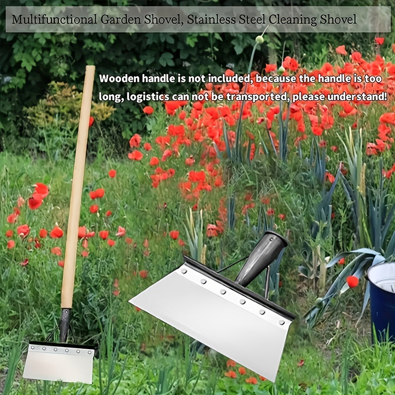 Stainless Steel Garden Shovel for Weeding and Cleaning, Ergonomic Handle Not Included