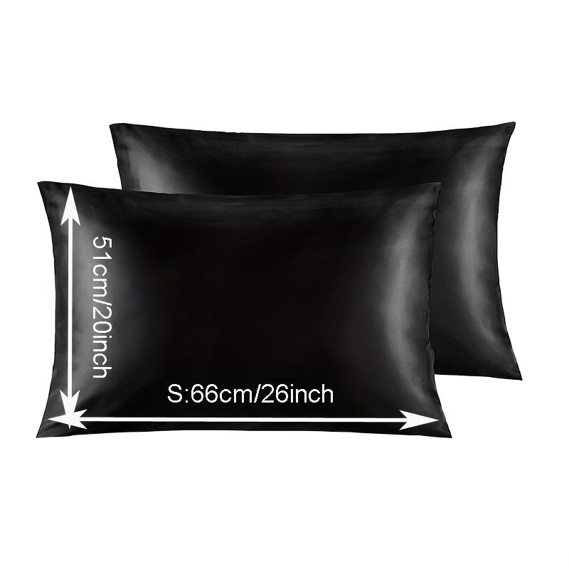 Two Pieces Satin Pillowcases Breathable Soft Envelope Design for Bedroom Sofa Home Decor