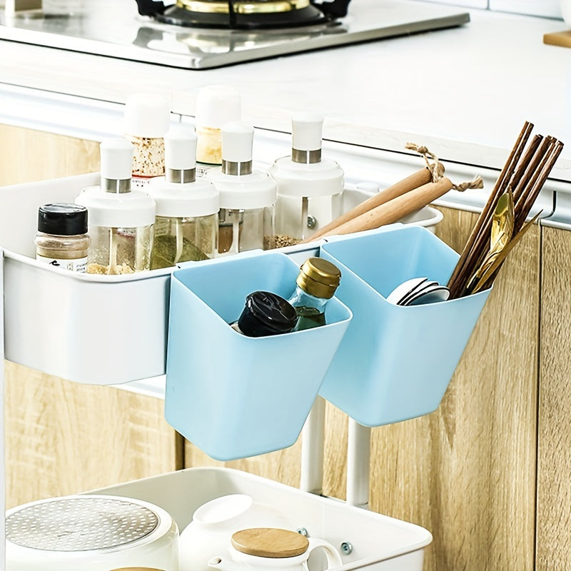 Cesta de almacenamiento colgante rosa para organización del hogar en varias habitaciones