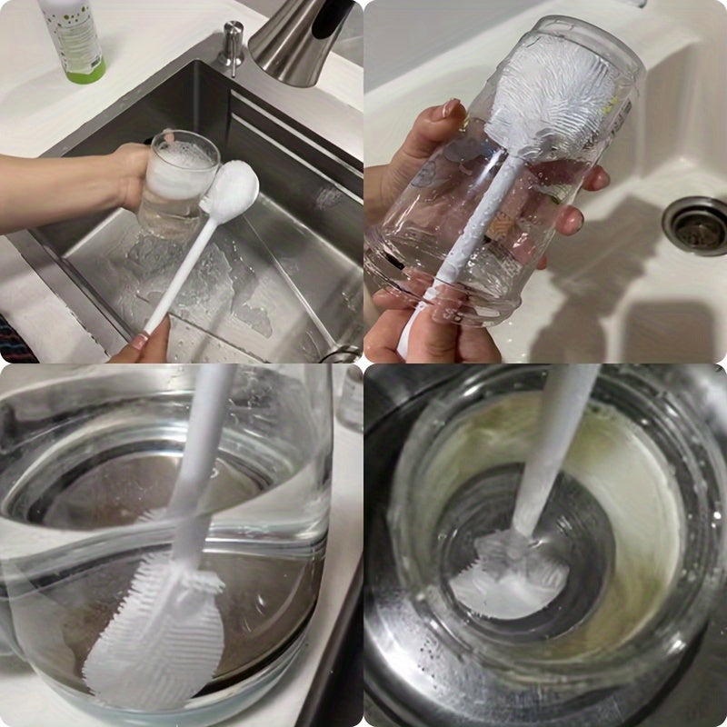 Long-Handled Bottle Brush with Soft Bristles for Narrow-Mouth Glassware