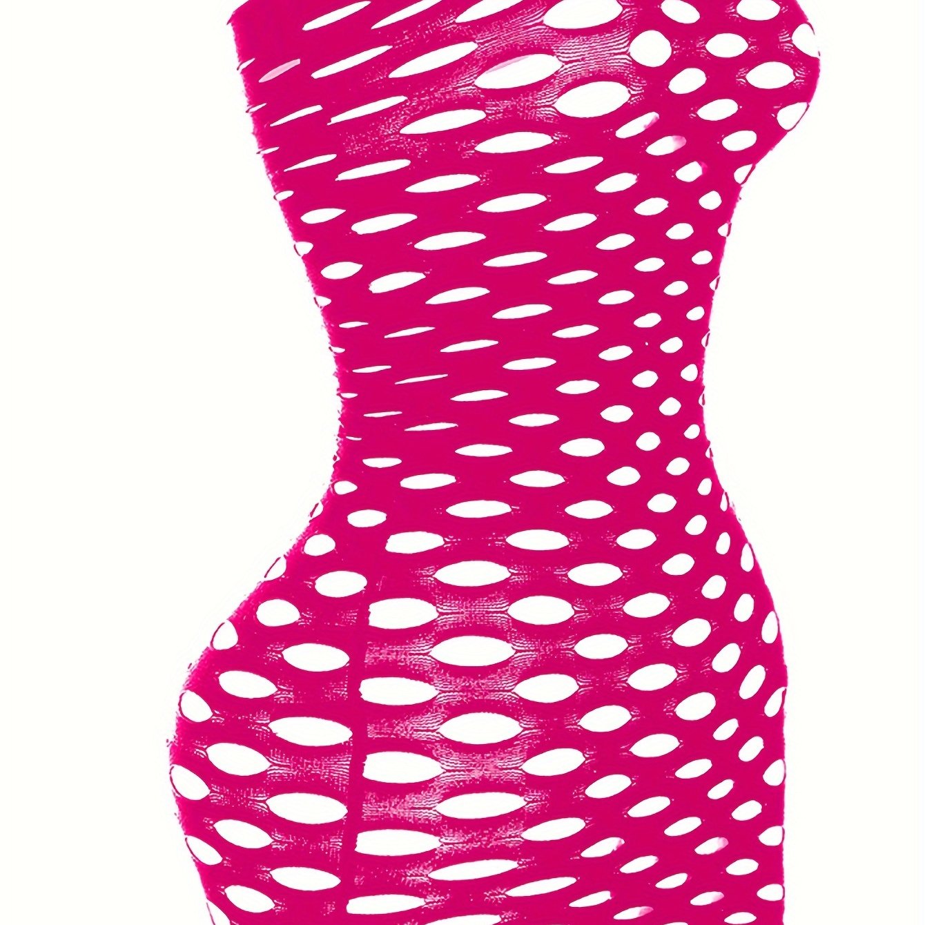 Adult Hollow-Out Knit Bodysuit Dress Solid Color Elegant Evening Wear