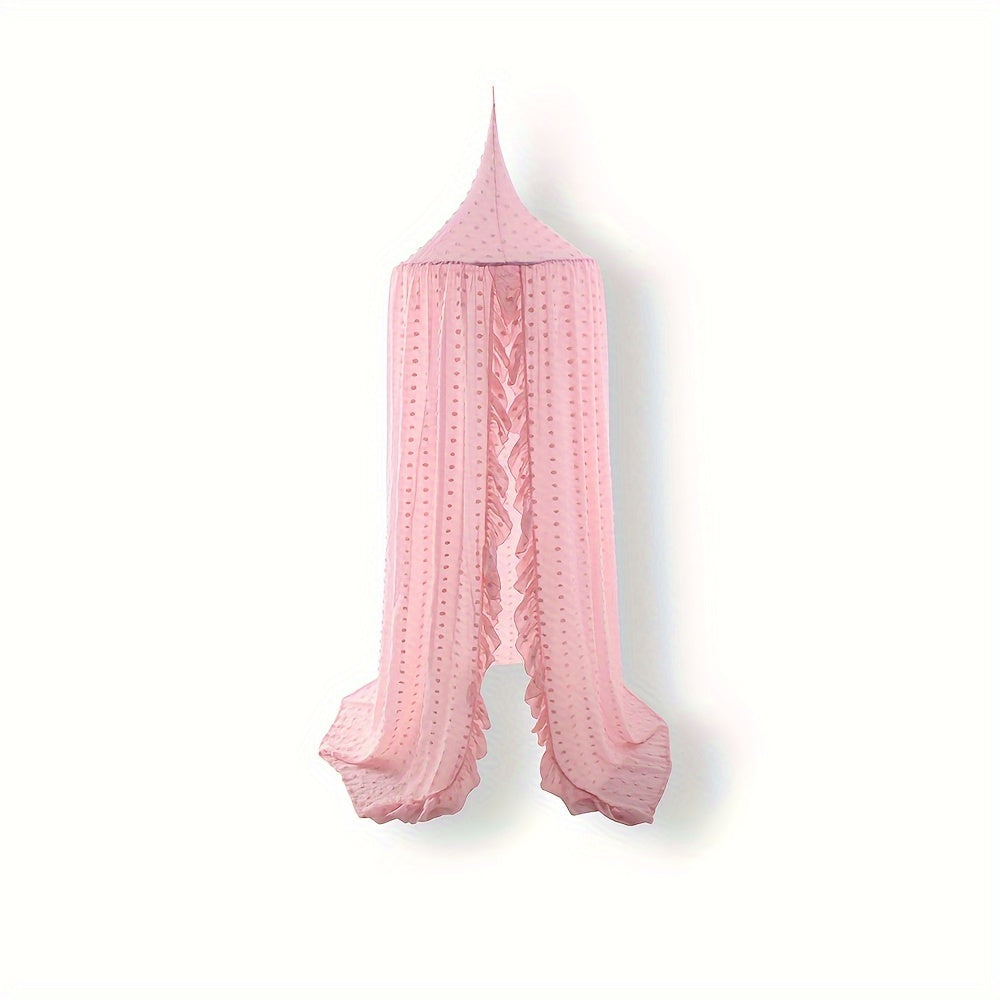 1 dona Dantel Crib Pardasi Chiffon Chivin Tori Tentasi Bolalar uchun O'qish Burchagi yoki Crib Yostiq, Princess yoki Prince Dumaloq Dome Osma Tori Pardalari Bolalar Yostig'i uchun.