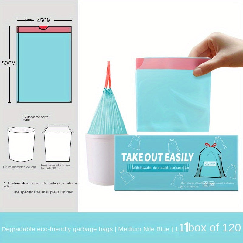 Multipack Tear-Free Drawstring Trash Bags Black Degradable Kitchen Bathroom Bedroom