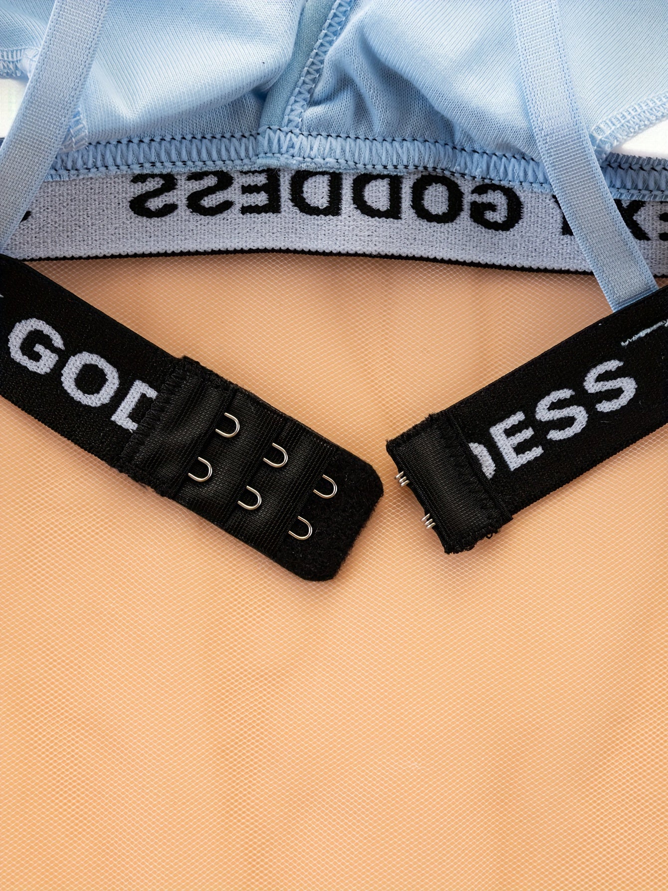 Women's Lingerie 3-Piece Letter Print Bra and Panty Set with Removable Pads