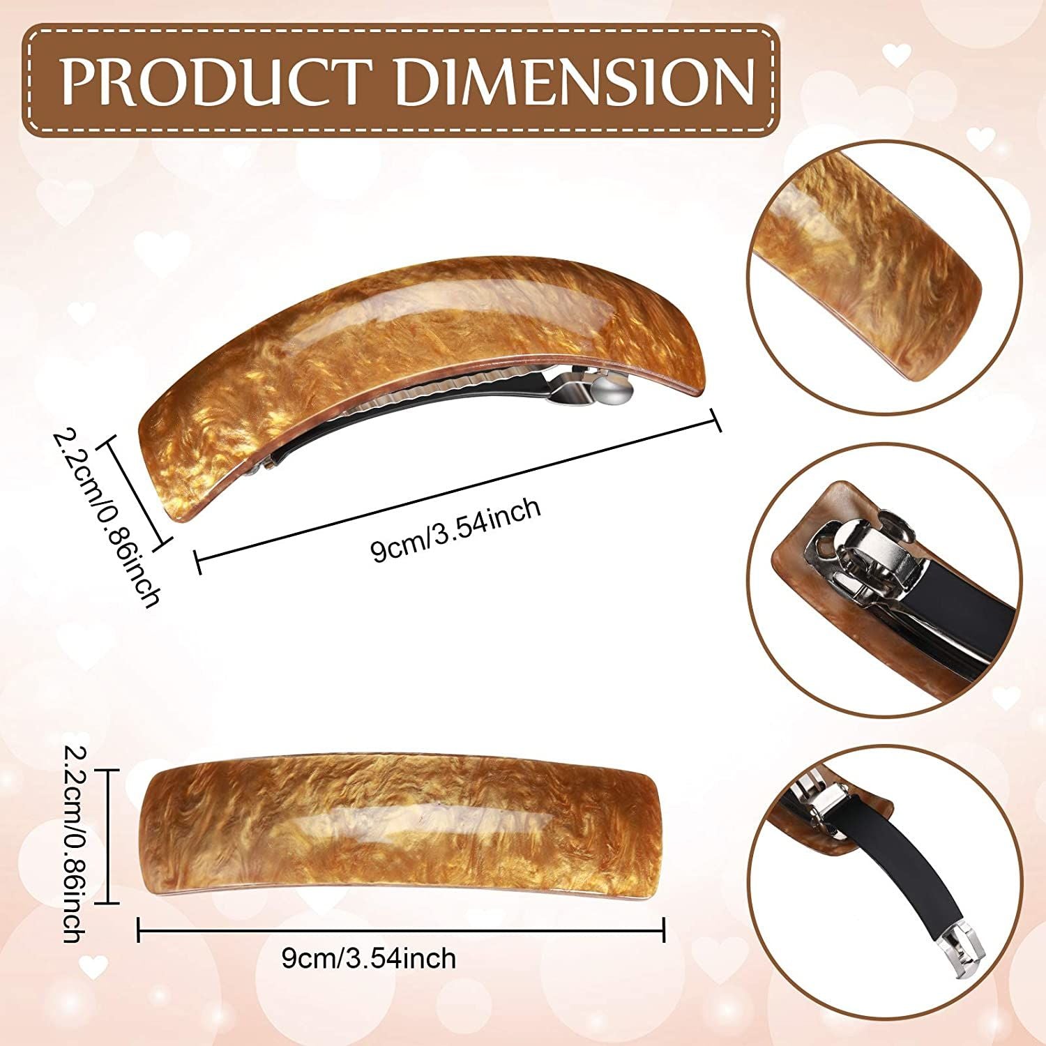 Multi-Color Hair Clip Set for Women and Girls, 6 Pieces, Ponytail Barrettes