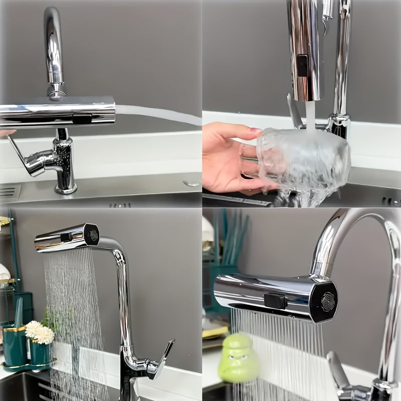 Universal Multi-Function Faucet Adapter for Bathroom and Kitchen Sink with Splash-Proof Spray