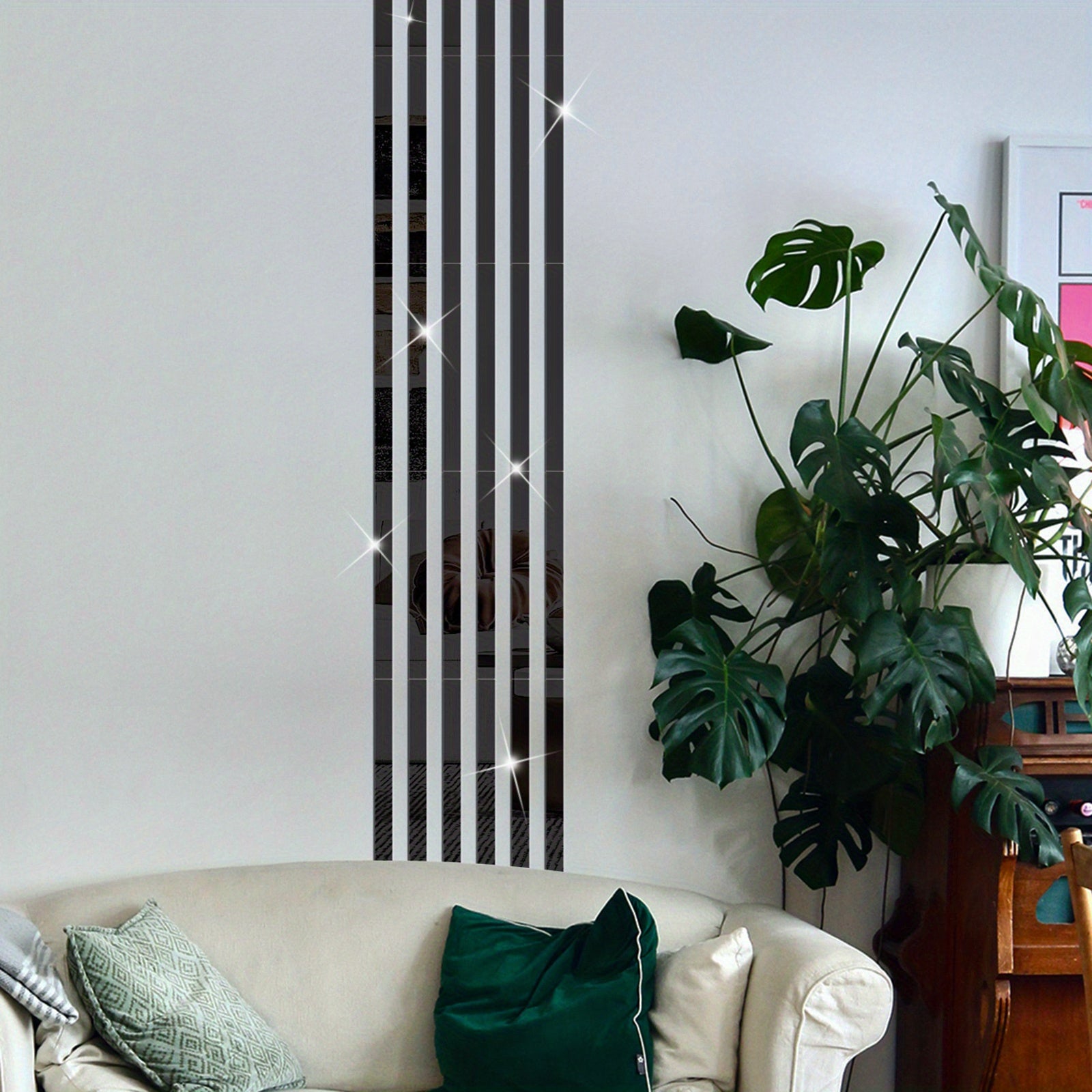 10 Shatterproof Acrylic Mirror Wall Stickers for Living Room Bedroom Bathroom Kitchen Decor