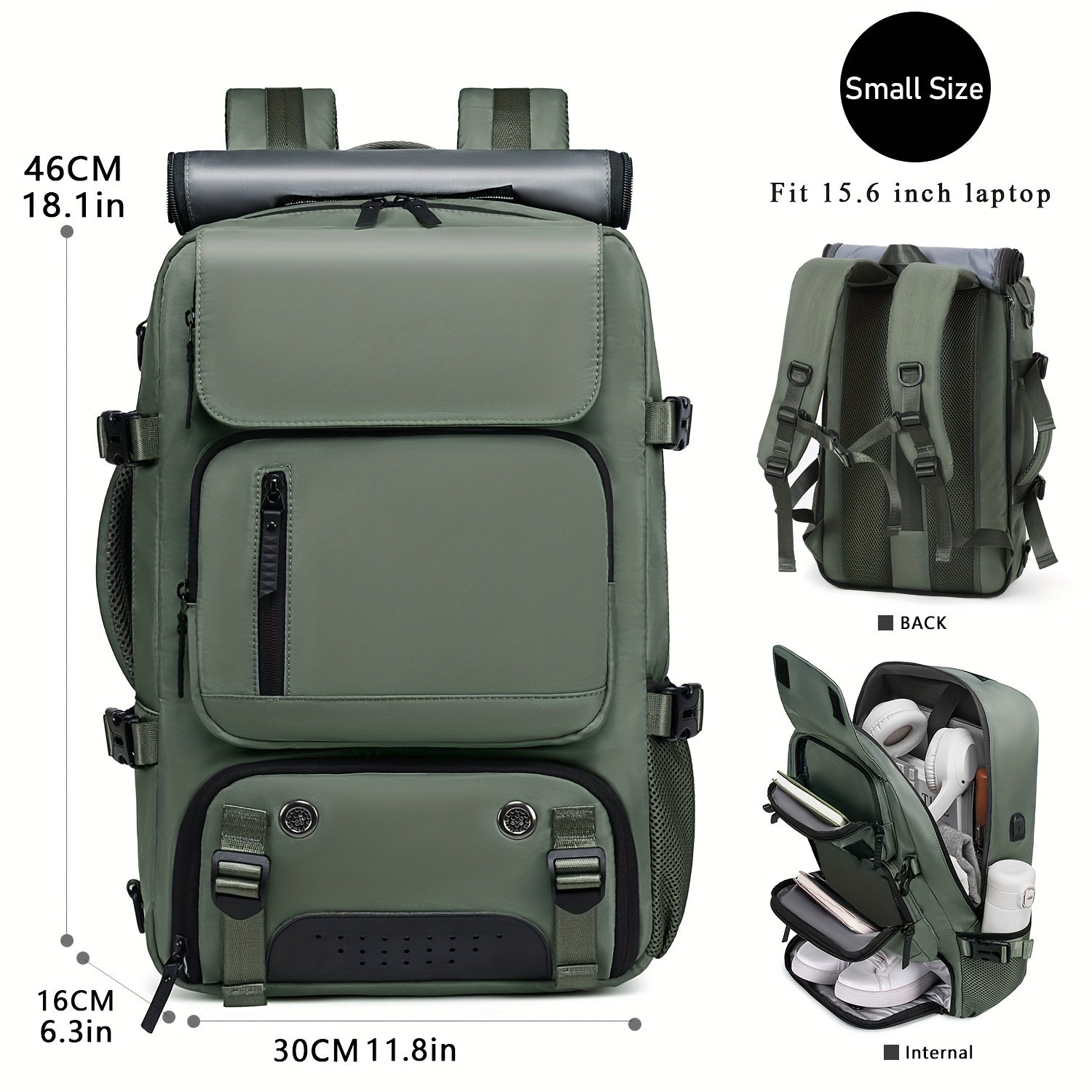 Unisex Water-Resistant Laptop Backpack for Business Travel and Daily Use with USB Charging and Large Capacity