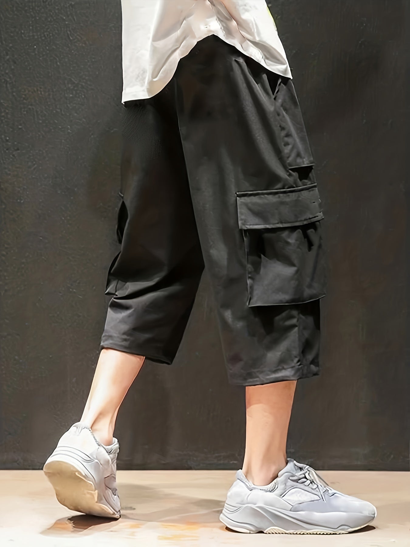 Мужские брюки карго большого размера из полиэстера для повседневной носки с множеством карманов для активного отдыха