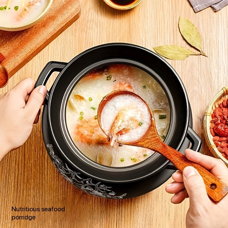 Керамическое кашпо с высокой температурной стойкостью и большим объемом - овальная кастрюля для супа, идеальная для домашней кулинарии и ресторанного использования, гарантированно не трескается