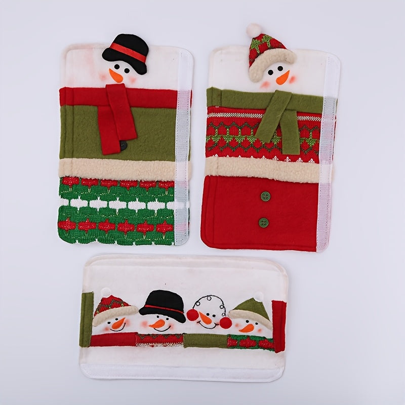 Christmas Snowman Oven Door Handle Cover Heat-Resistant Cloth Holiday Kitchen Decor