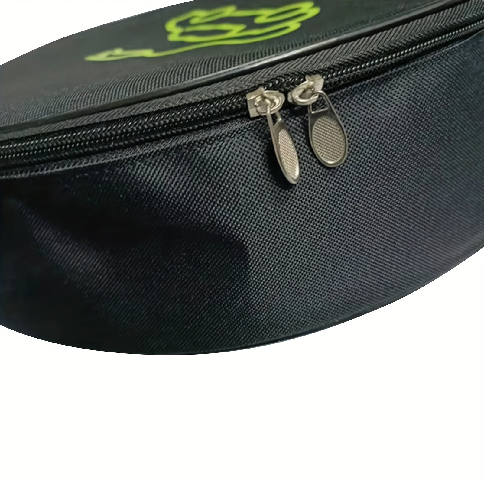 Electric Vehicle Charger Storage Bag Polyester Organizer with Green Wheel Design