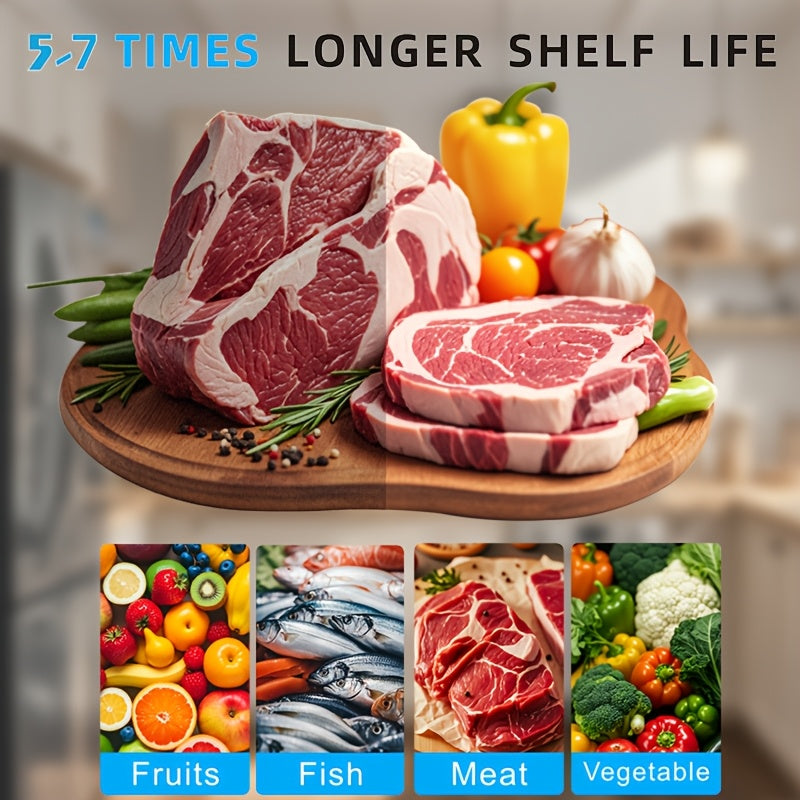 Set of Three 5-Meter Food Storage Vacuum Seal Bags BPA-Free Durable Tear-Resistant Oxidation Odor Protection