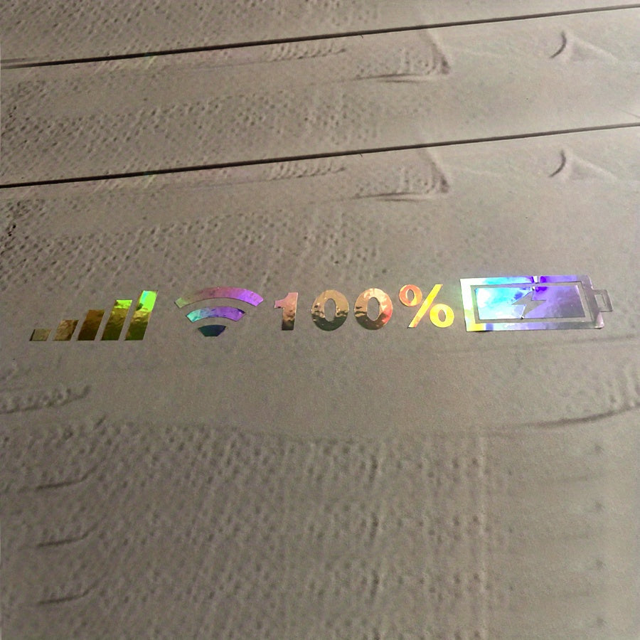 Car Reflective Wifi Battery Level Stickers Colorful Waterproof Decals