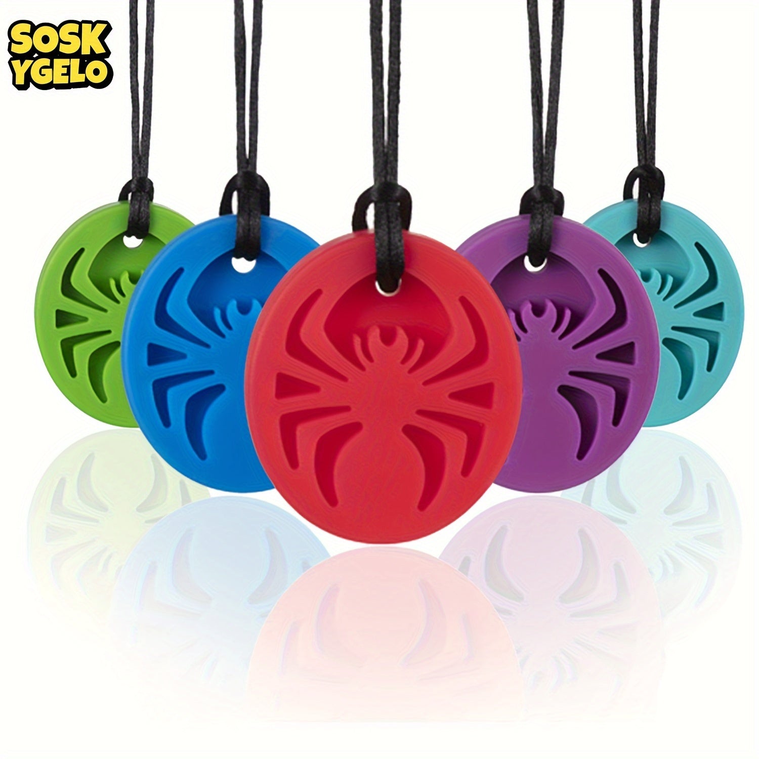 Spider Chew Necklace for Kids Safe Teething Toy Durable Non-Toxic