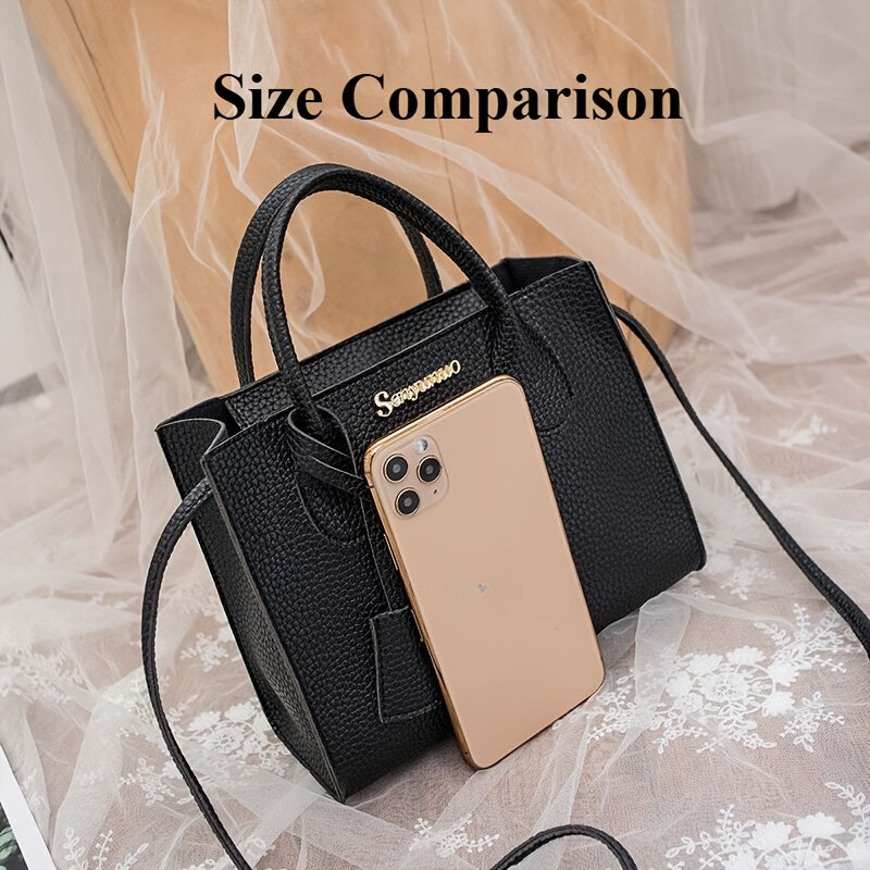 Ladies Handbags Zipper Closure PU Lychee Pattern Small Crossbody Bag for Women