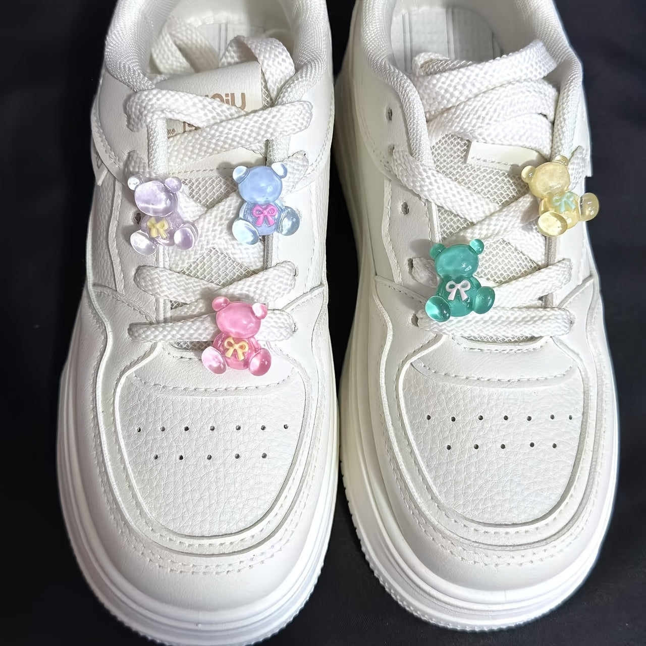 Set of 5 Cute Bear-Shaped Imitation Crystal Shoe Buckles for Shoes and Sandals