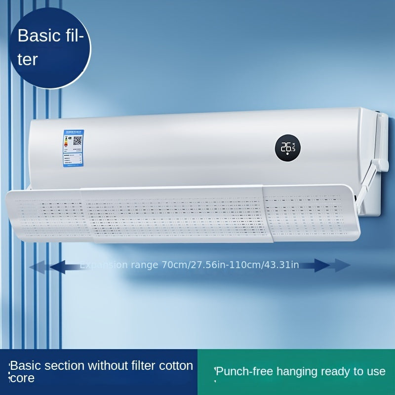 Extendable Air Conditioner Deflector 70-110cm Adjustable Vent Shield Plastic