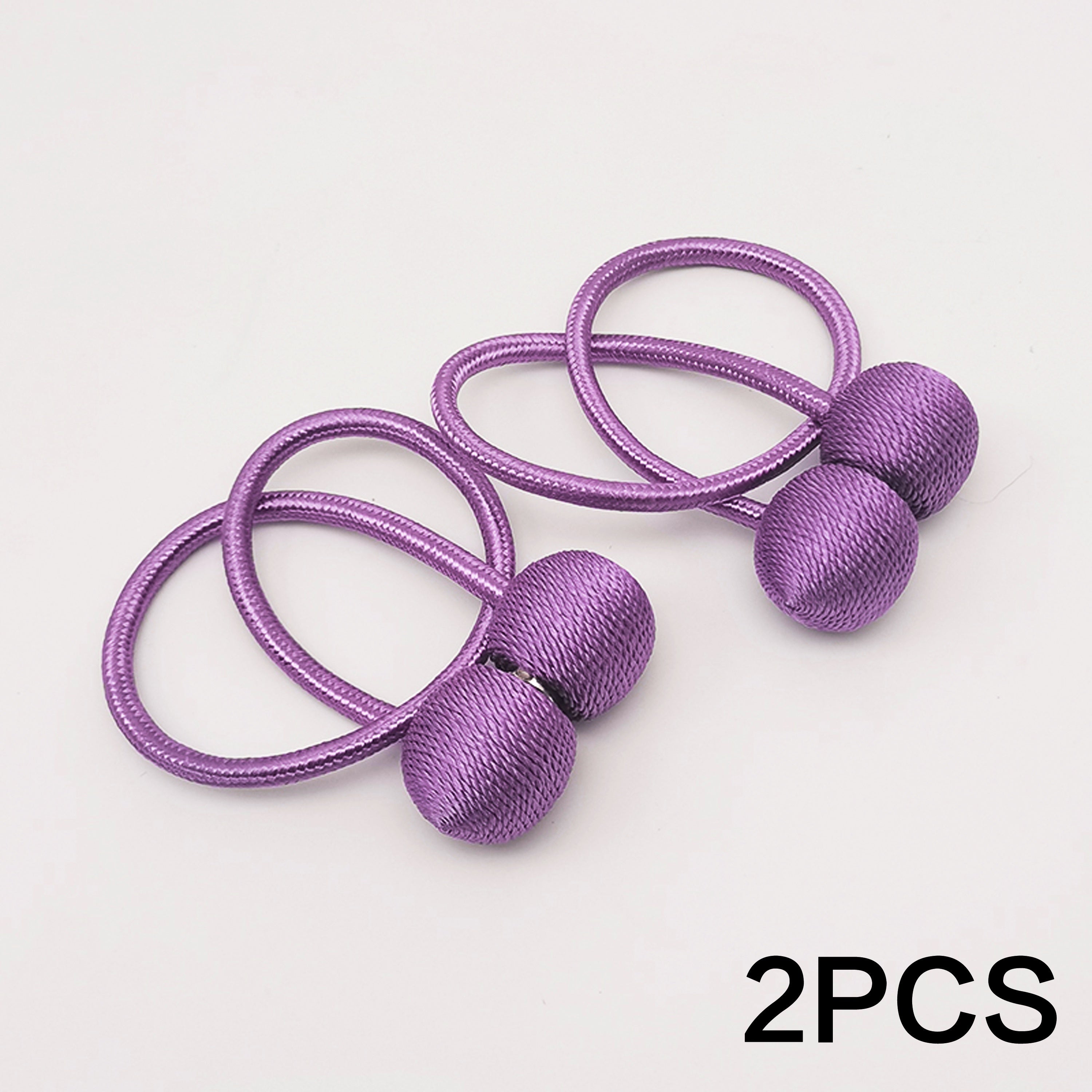 Set of Two Magnetic Curtain Tiebacks Polyester Twisted Rope Easy to Install Durable