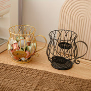 Gold Teapot Rack for Kitchen or Coffee Shop Display Storage Organizer