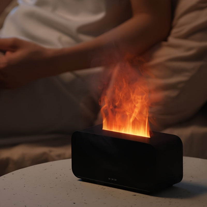 Aromatherapy Humidifier with Flame Effect USB Powered 7 Color Adjustable Cool Mist