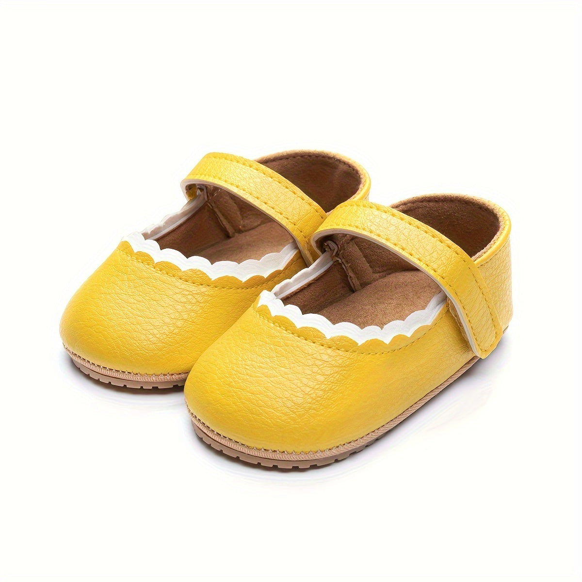 Baby Girl Mary Jane Flats Solid Color All-Season PU Non-Slip Casual Formal Shoes