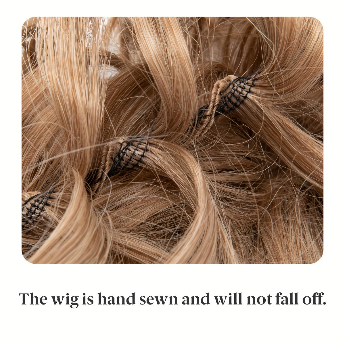 Women's Hair Wig with PET Material, High Gloss, Sewn Connection, 50g