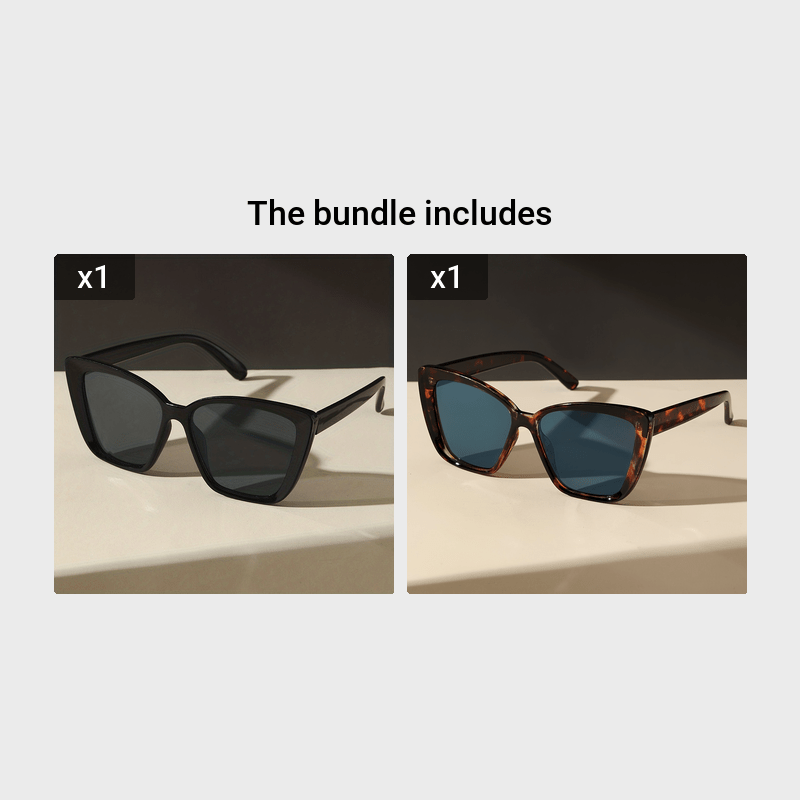 Women's Cat Eye Glasses Large Frame Anti-Reflective Plastic Casual