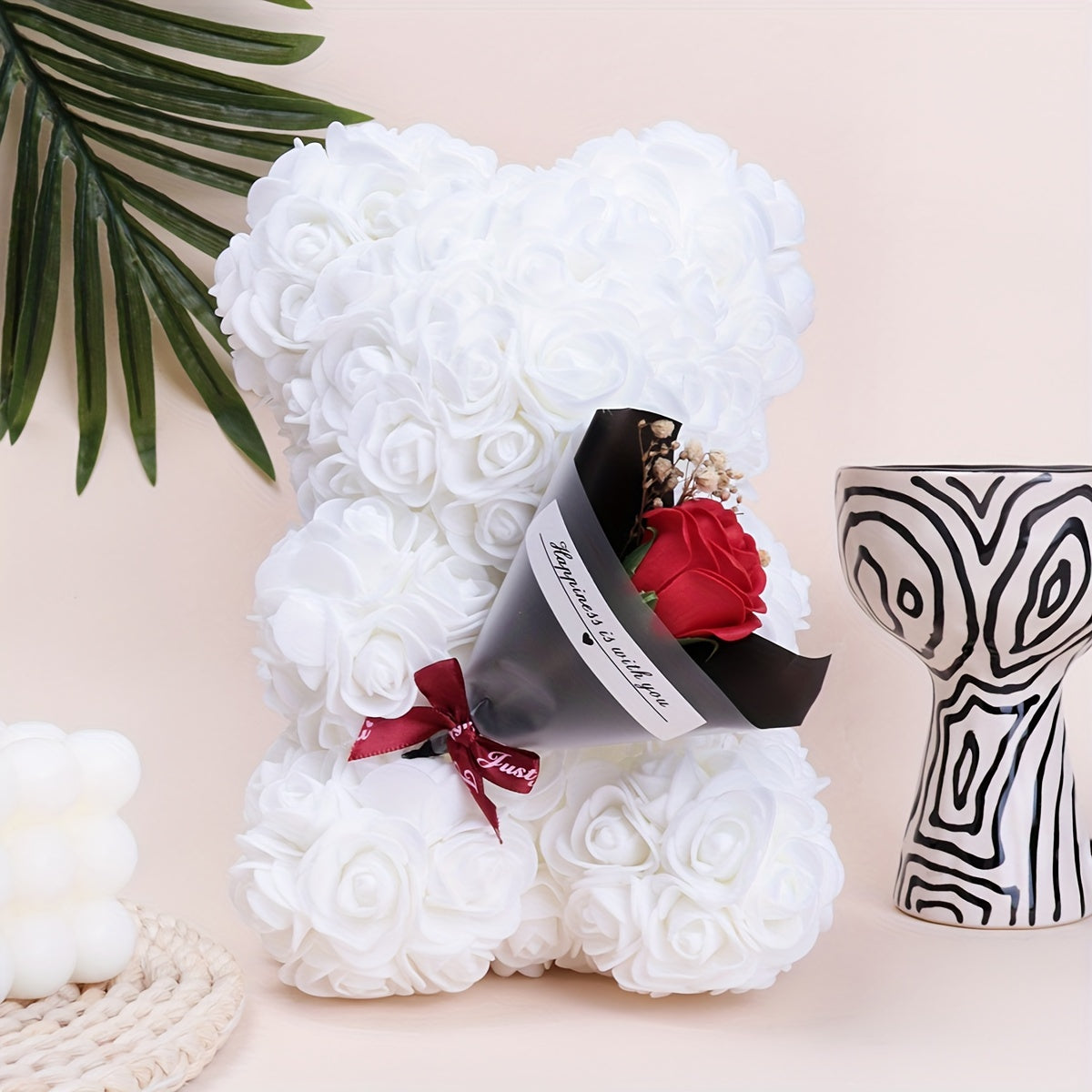 Decorative Rose Bear for Weddings Engagements Christmas Graduation Battery-Free Party Decor Gift