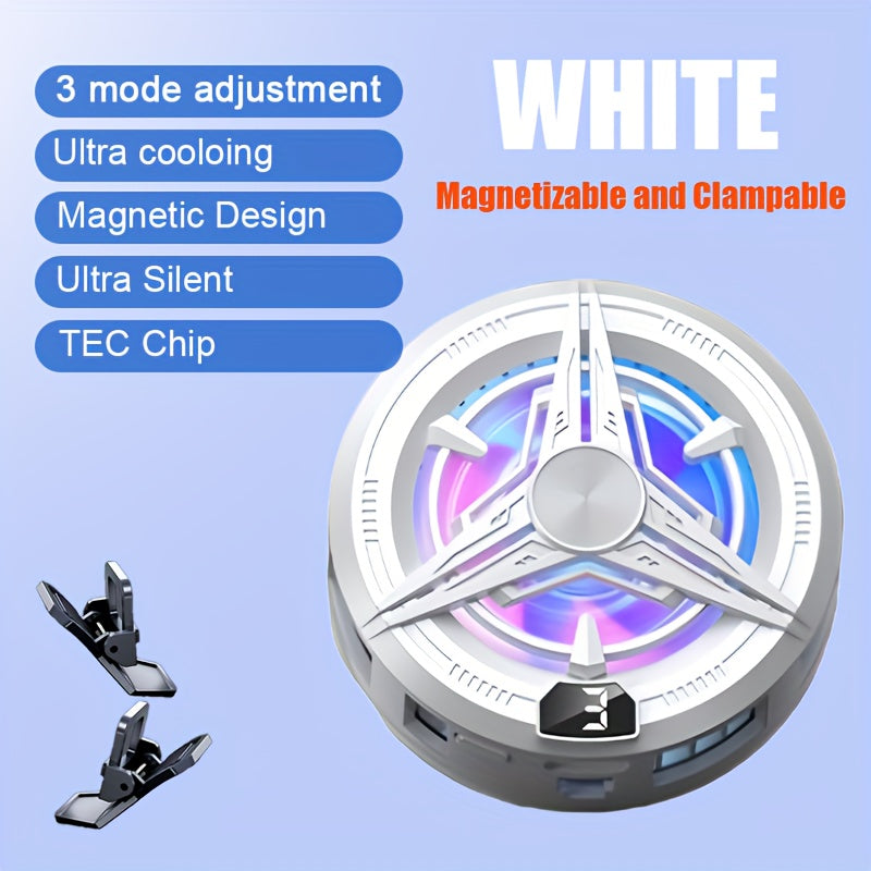 Mini Magnetic Smartphone Tablet Cooler Low Noise Lightweight for Live Streaming Gaming