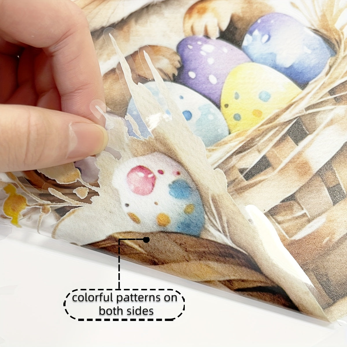 Easter Bunny Window Cling Decor 30x30cm Reusable PVC Sticker with Floral Butterfly