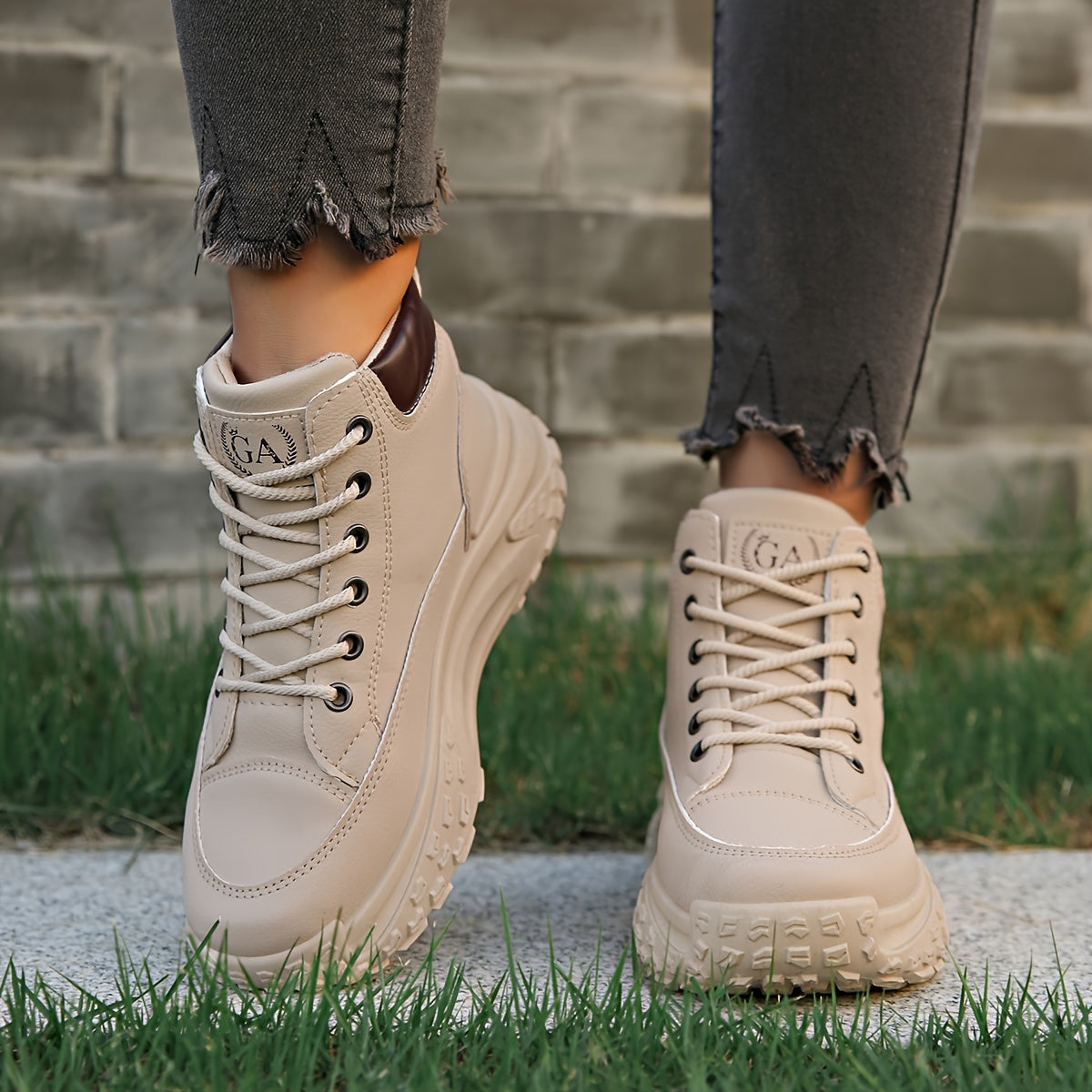 Women's Non-Slip Casual Leather Sports Boots for Autumn Winter