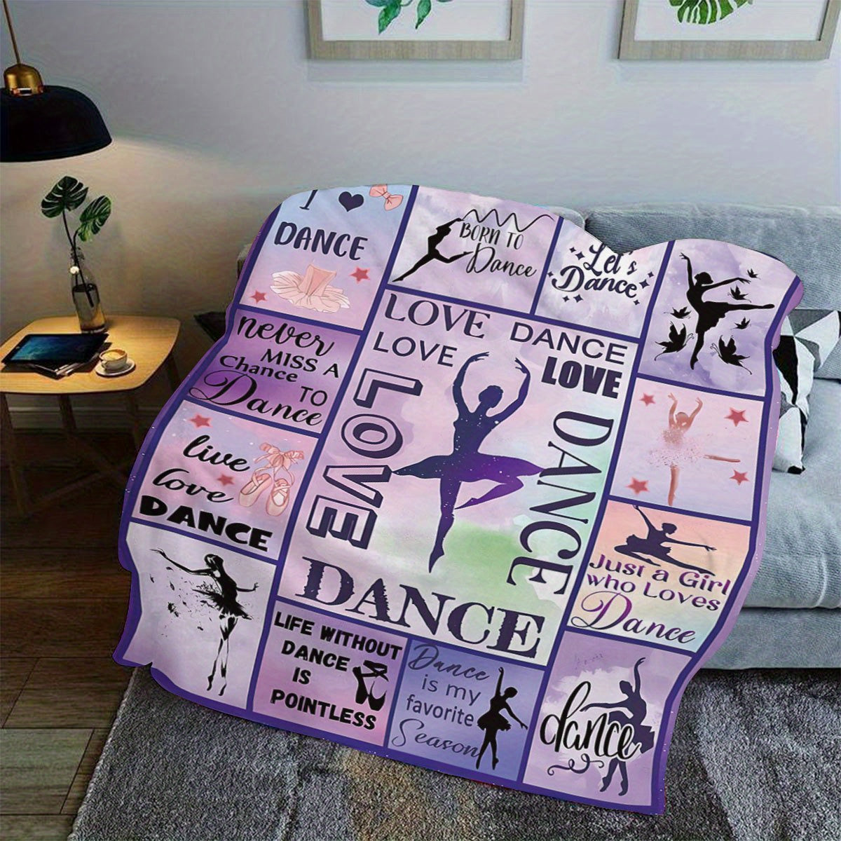Warm Soft Flannel Ballet Dancer Throw Blanket for Ballerinas
