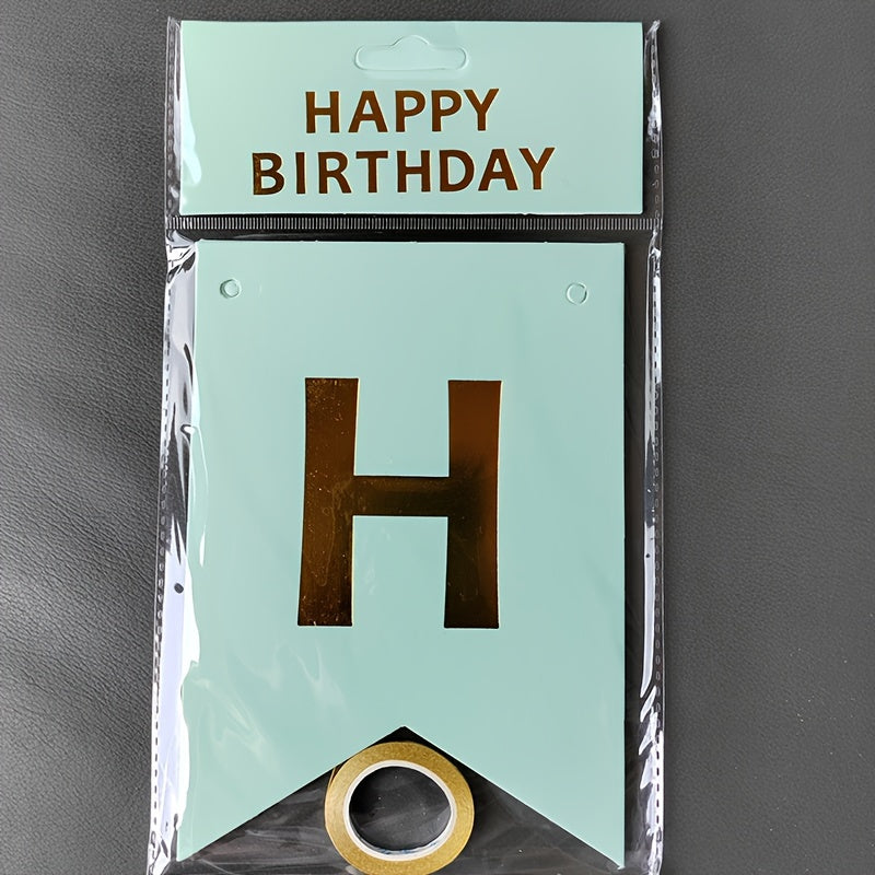 Banderín de banderines de cumpleaños de Gilt Happy Birthday Dovetail para decoración de fiestas de cumpleaños