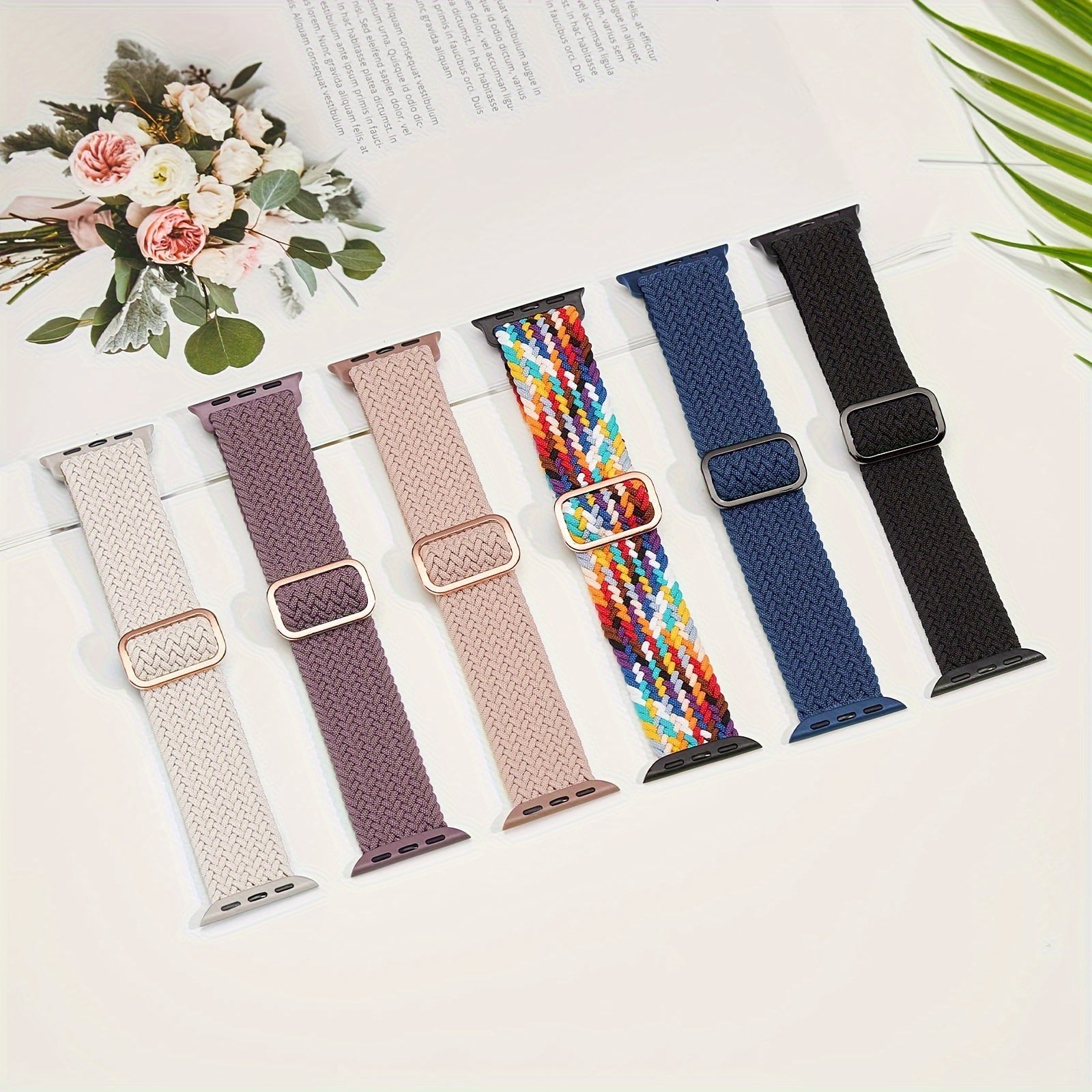 Multi-Color Nylon Stretch Braided Smartwatch Band for IWatch