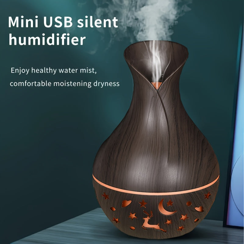 Portable USB Humidifier with Essential Oil Diffuser Nightlight Auto Shut-Off 7 Color Lights for Home Office
