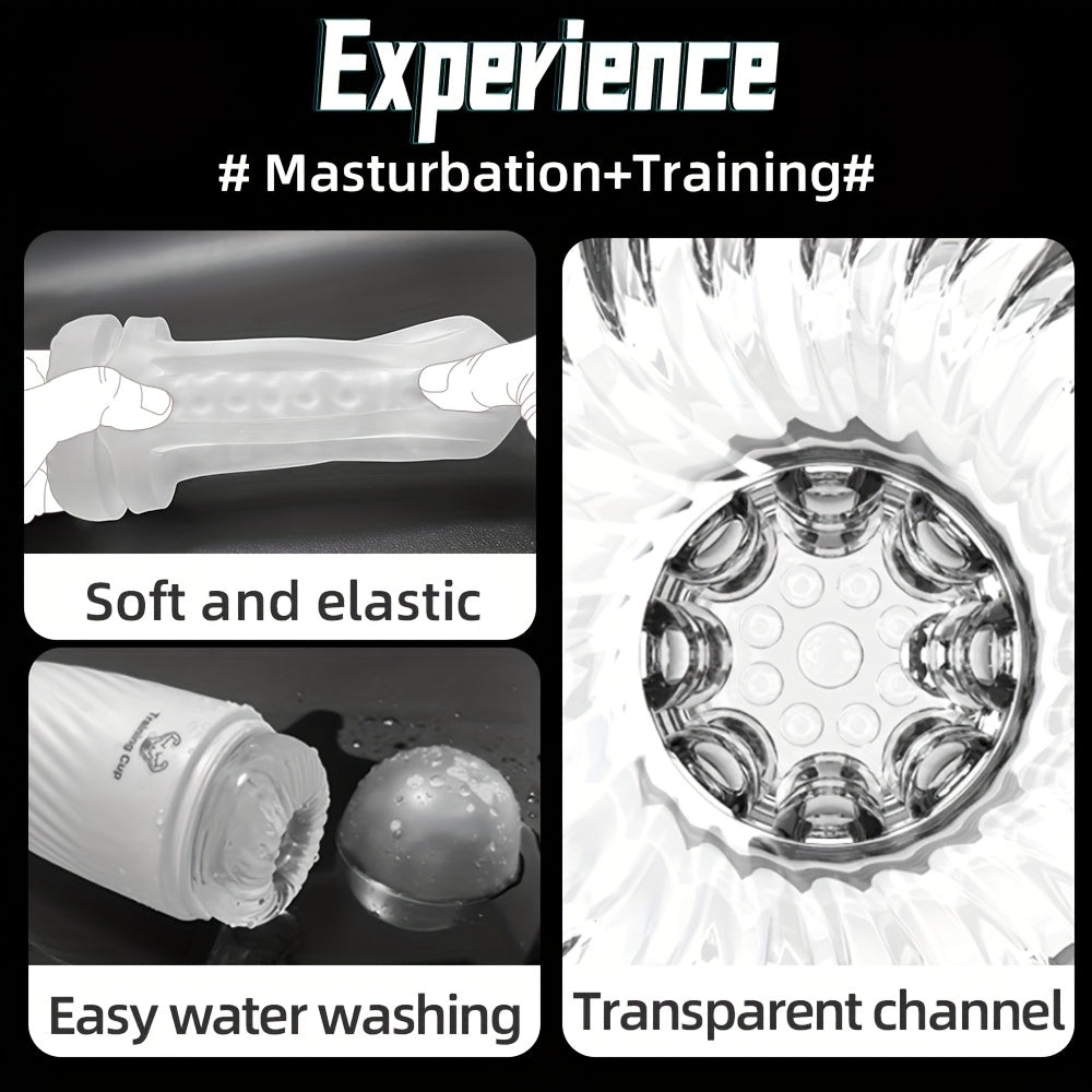 Male Soft Vagina Masturbation Cup Adult Endurance Exercise Transparent Sex Toy