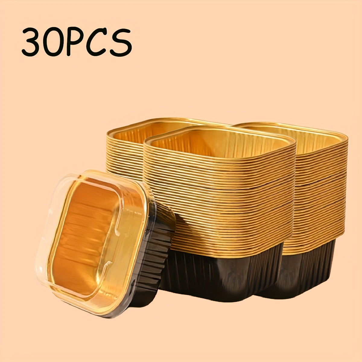 Disposable Mini Loaf Pans with Lids Set of 10 20 30 5oz Aluminum Foil Baking Tins for Mini Cakes Brownies Bread Black Gold
