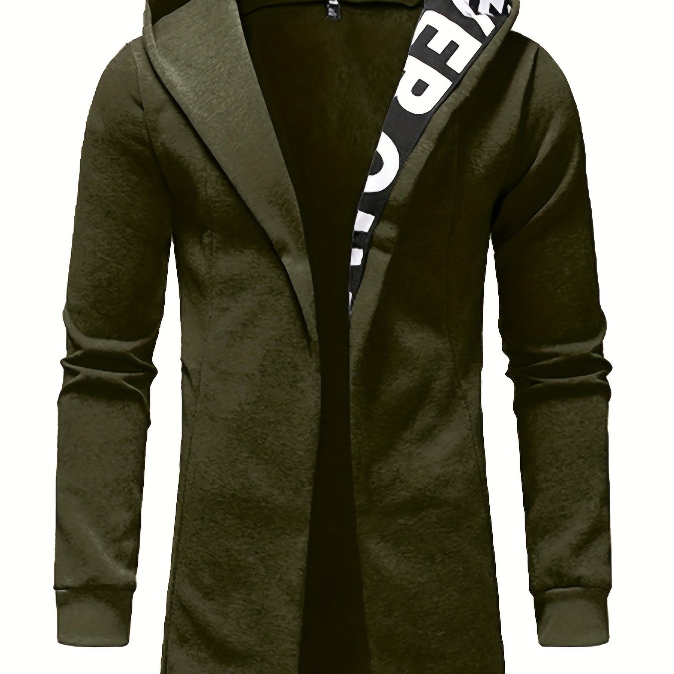 Chaqueta de cárdigan con capucha para hombre, de poliéster y elastano, color sólido, primavera y otoño, corte regular