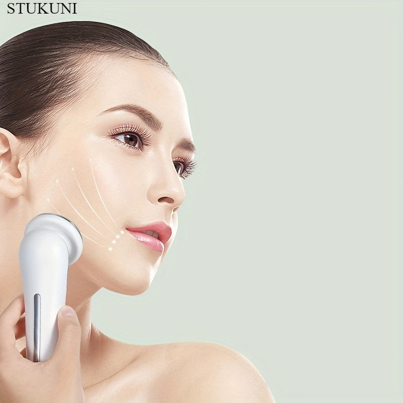 Ayollar uchun yuzga mo'ljallangan Light Beige parvarish vositalari, zaryadlanadigan yuz vibratori massajeri va uyda foydalanish uchun bo'yin massaj vositalari, 14-fevral kuni sovg'a uchun mukammal.