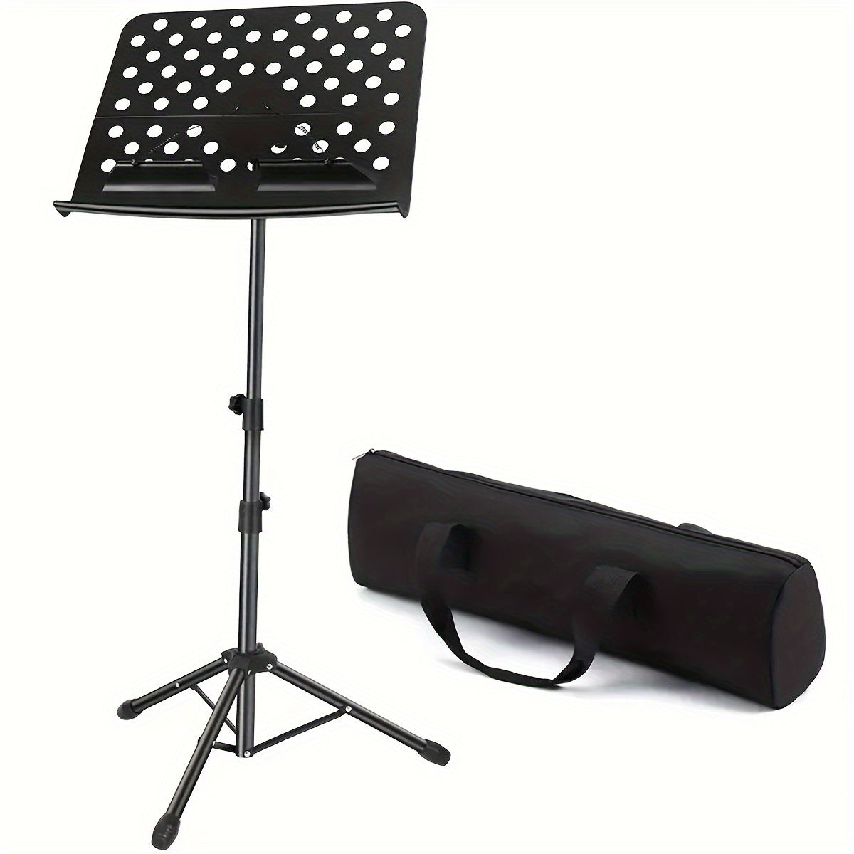 Foldable Music Stand with Adjustable Height Alloy Frame Black for Sheet Music